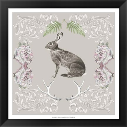 Framed Hare &amp; Antlers I Print