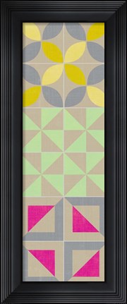 Framed Elementary Tile Panel I Print