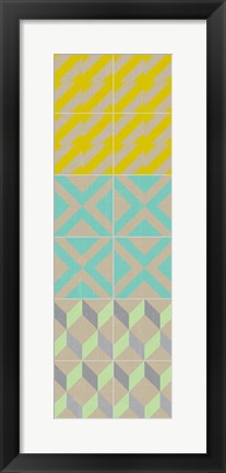 Framed Elementary Tile Panel III Print