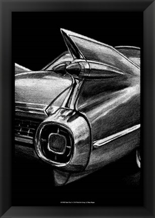 Framed Retro Fins I Print