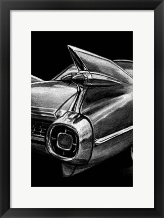 Framed Retro Fins I Print