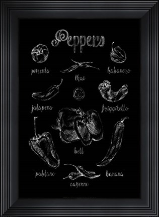 Framed Pepper Varieties Print