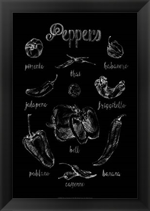 Framed Pepper Varieties Print