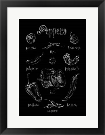 Framed Pepper Varieties Print