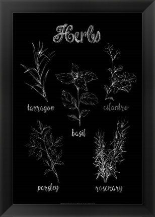 Framed Herb Varieties Print