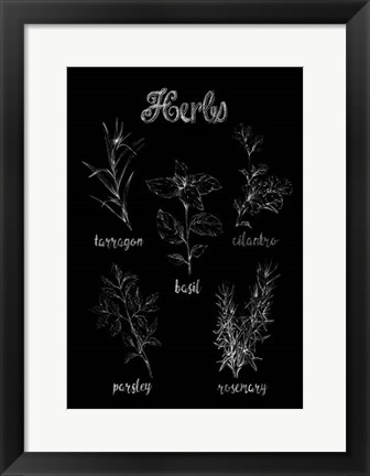 Framed Herb Varieties Print