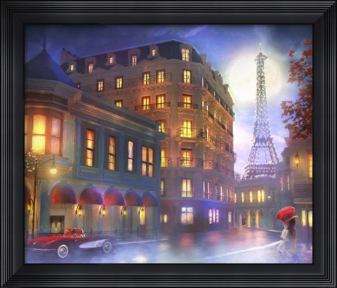 Framed Mightnight In Paris Print