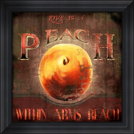 Framed Love Is A Peach Print