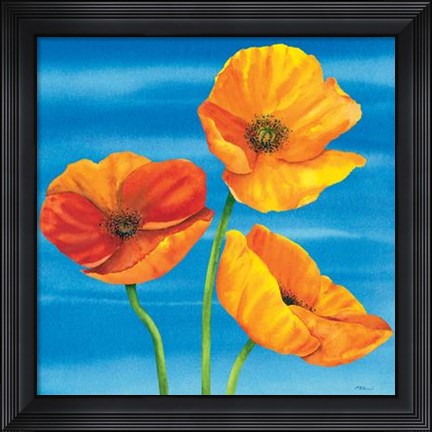 Framed Papaveri Nel Blu Print