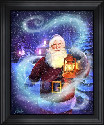 Framed Santa&#39;s Coming To Town Print