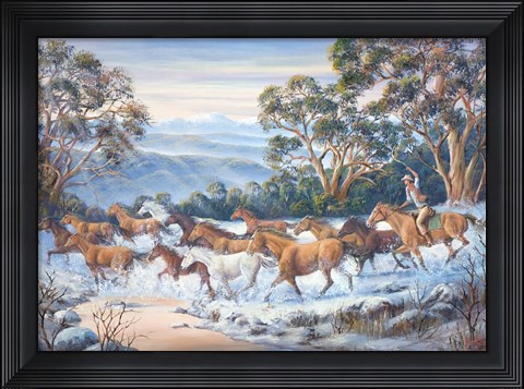Framed Man From Snowy River Print