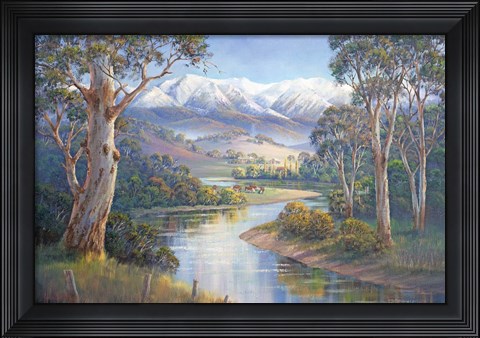 Framed Autumn Snow - Murray Valley Print