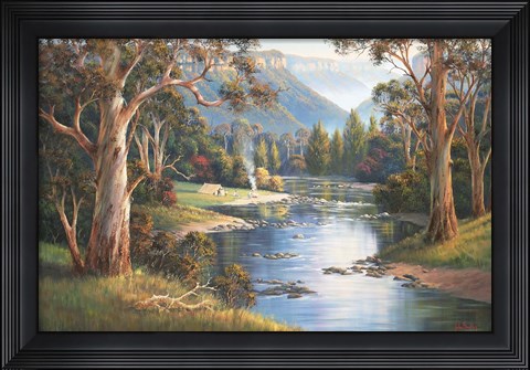 Framed Megalong Valley Campers Print