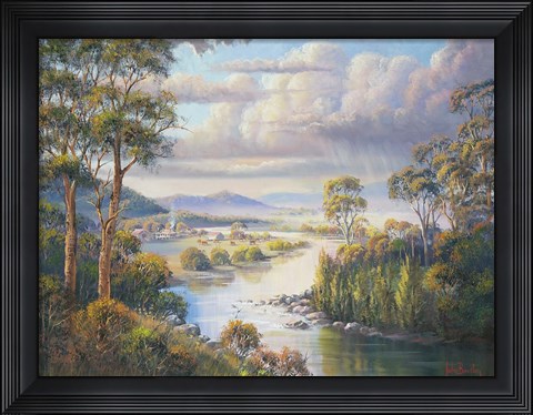 Framed Summer On The Clarence Print