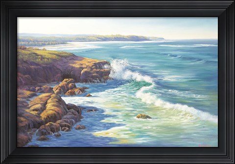 Framed Surge Of The Sea Print