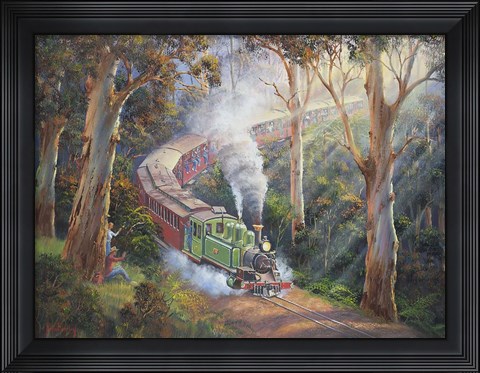 Framed Puffing Billy In Sherbrook Forest Print