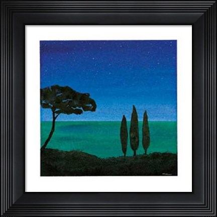 Framed Notturno Mediterraneo I Print