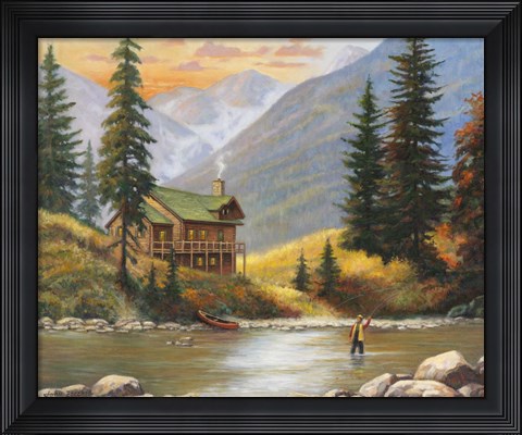 Framed Fly Fisherman Print
