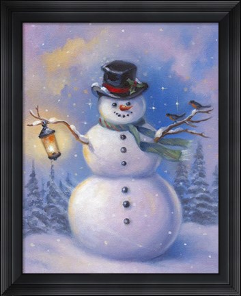 Framed Snowman Print