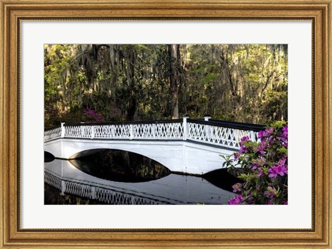 Framed White Bridge Reflections Print