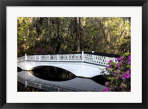 Framed White Bridge Reflections Print