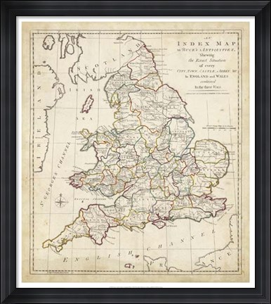Framed Towns, Castles &amp; Abbey&#39;s in England &amp; Wales Print