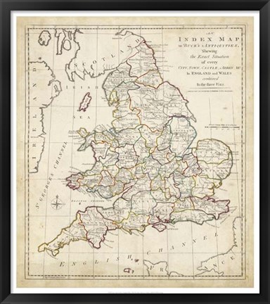 Framed Towns, Castles &amp; Abbey&#39;s in England &amp; Wales Print