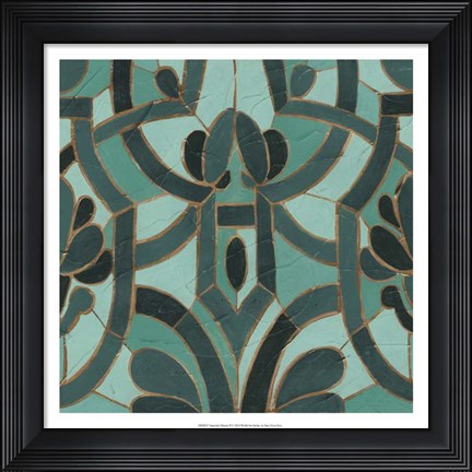Framed Turquoise Mosaic II Print