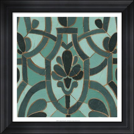 Framed Turquoise Mosaic III Print