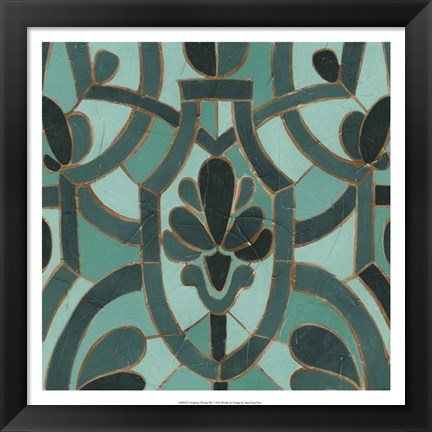 Framed Turquoise Mosaic III Print