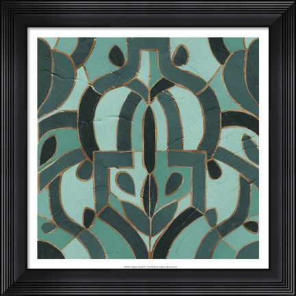 Framed Turquoise Mosaic IV Print