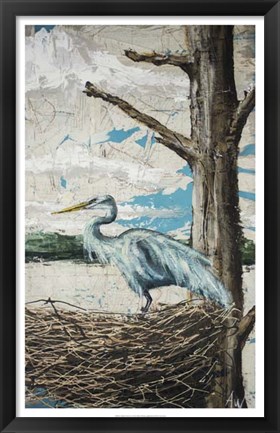 Framed Midway Heron I Print
