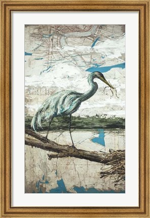 Framed Midway Heron II Print