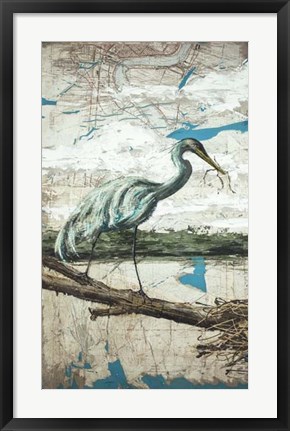 Framed Midway Heron II Print