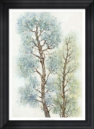 Framed Tranquil Tree Tops I Print