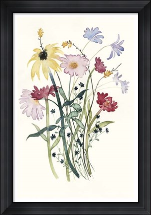 Framed Wildflower Watercolor I Print