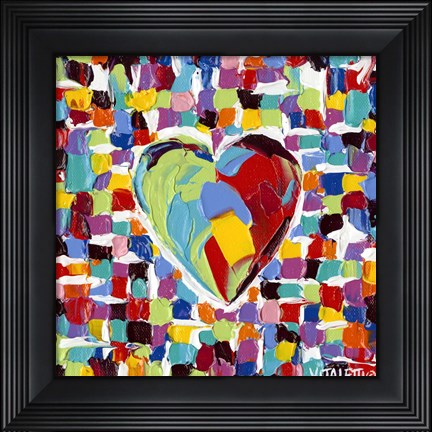Framed Mosaic Heart I Print