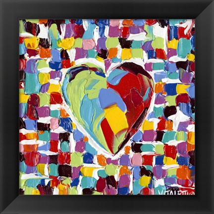 Framed Mosaic Heart I Print