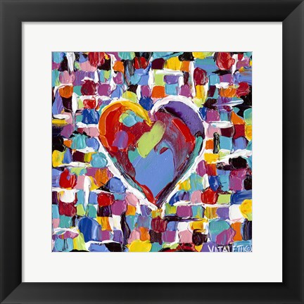 Framed Mosaic Heart II Print