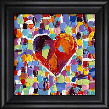 Framed Mosaic Heart III Print