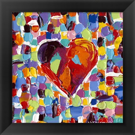 Framed Mosaic Heart III Print