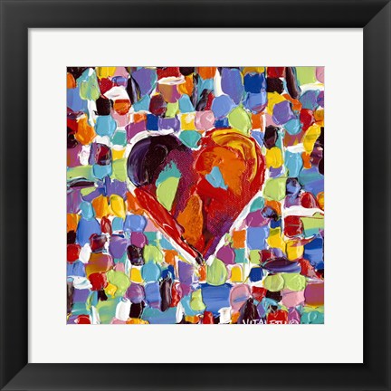 Framed Mosaic Heart III Print