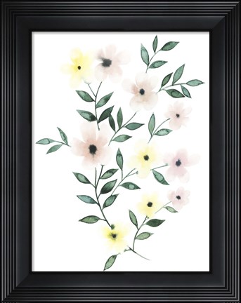 Framed Trellis Flowers II Print