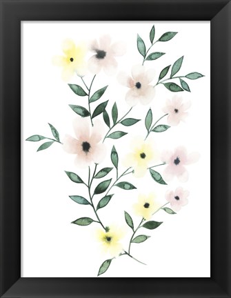 Framed Trellis Flowers II Print