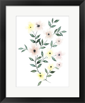 Framed Trellis Flowers II Print