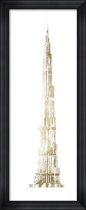 Framed Gold Foil Burj Khalifa Print