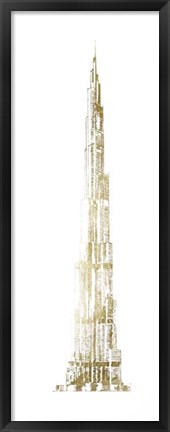 Framed Gold Foil Burj Khalifa Print