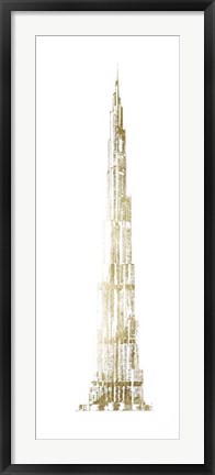 Framed Gold Foil Burj Khalifa Print