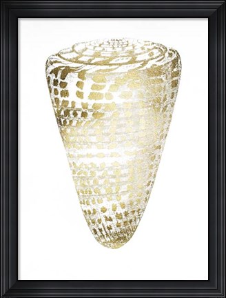 Framed Gold Foil Shell I Print