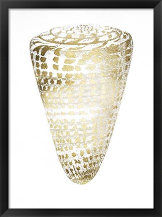 Framed Gold Foil Shell I Print